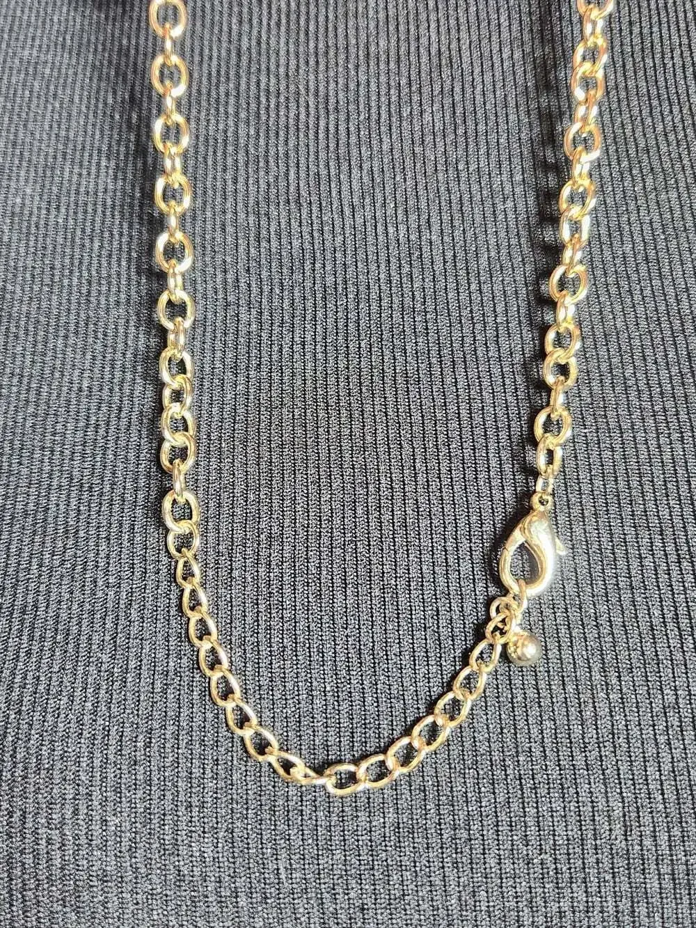 Necklace & Earrings Set Gold Tone Clear Rhinestone Floral  20